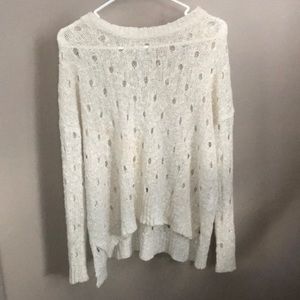white/cream sweater with holes